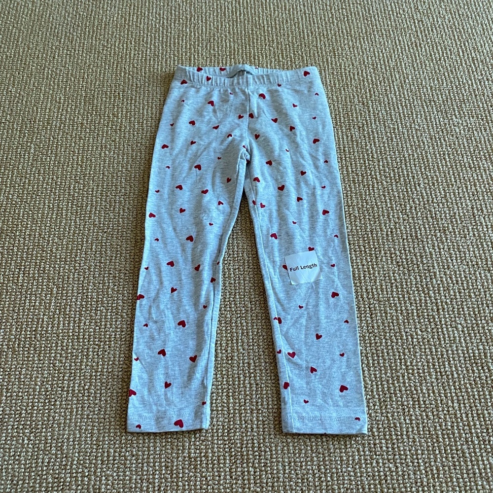 Old Navy Gray Heart Leggings, Size 4T NWT